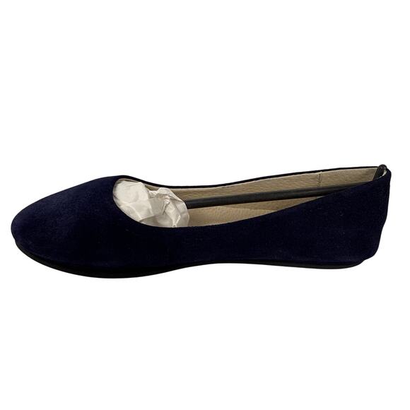 French Sole Fs/NY Sloop Flat Women's 8.5 Suede Navy Italian Slip On Round Toe - Picture 3 of 11